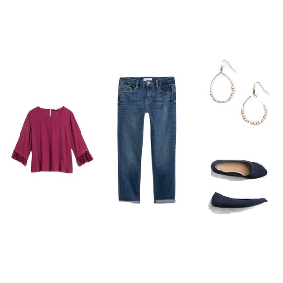 Stitch Fix Eden Society Yazzi Lace Sleeve Blouse - Picture 2 of 2